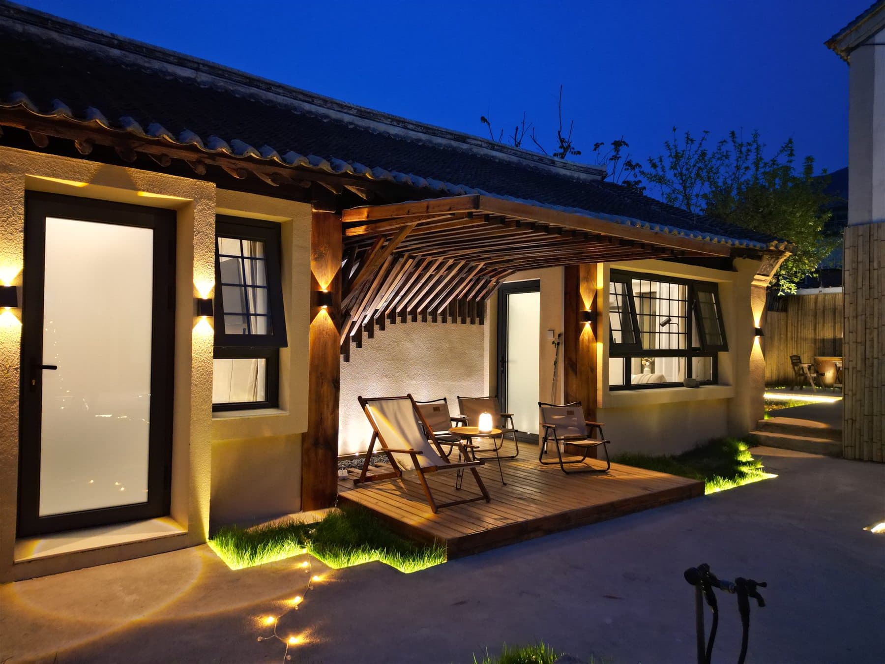 Private courtyard at night around Beijing